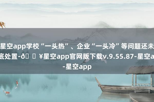 星空app学校“一头热”、企业“一头冷”等问题还未澈底处置-🔥星空app官网版下载v.9.55.87-星空app